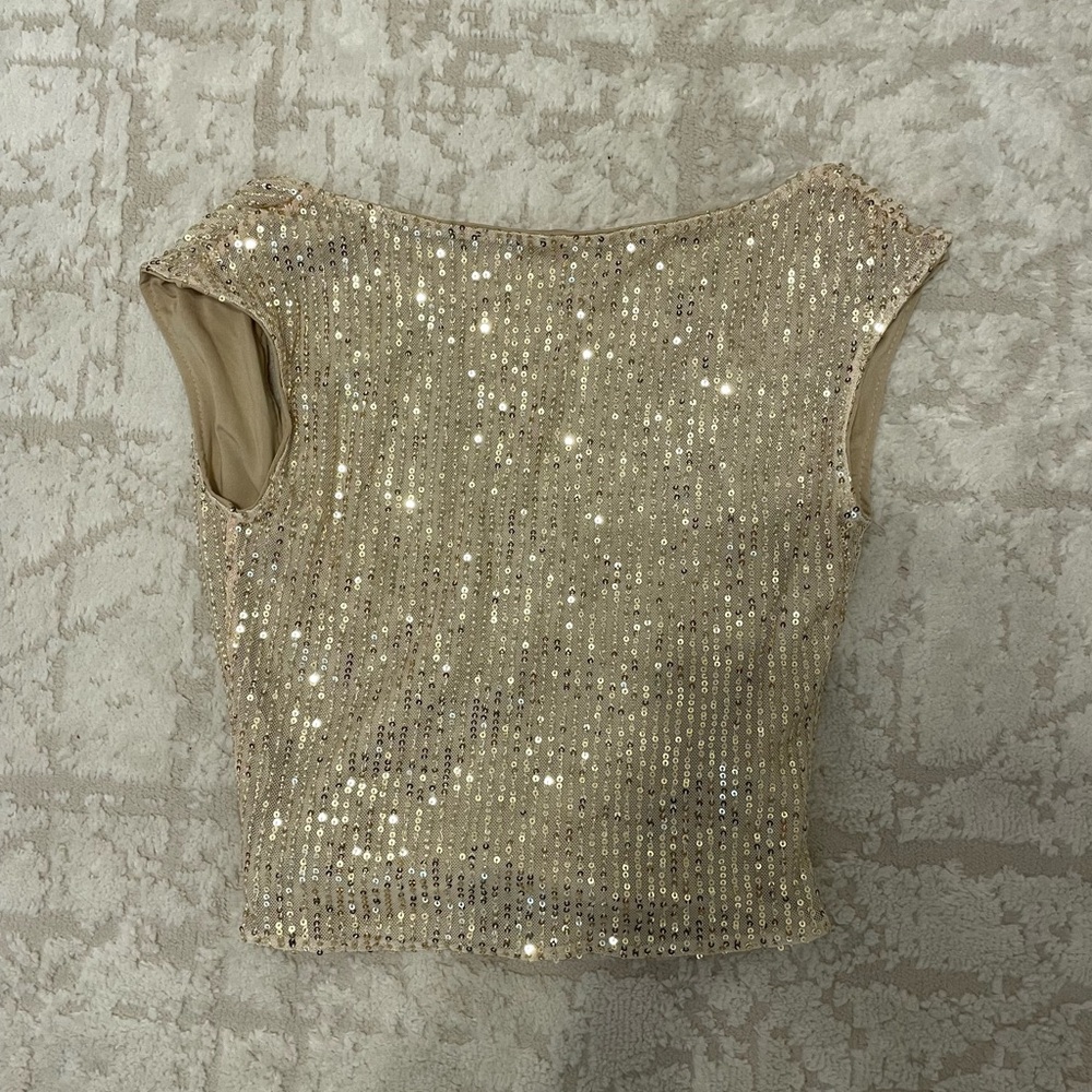 Elegant Gold Sequin Women's Top